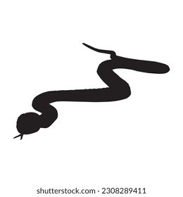 snake silhouette black isolated with white background