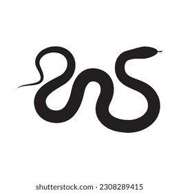 snake silhouette black isolated with white background