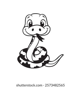 Snake silhouette Black and white Background