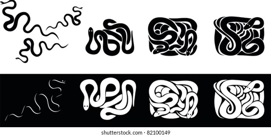 Snake silhouette collection