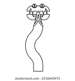 Snake silhouette contour outline line icon black color vector illustration image thin flat style