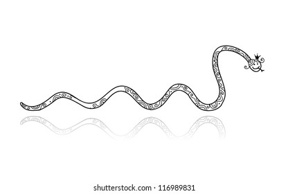 Snake silhouette design, symbol of chinese new year 2013