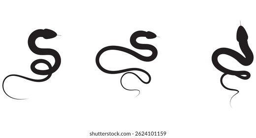 Snake Silhouette - Vector Icon . eps 10