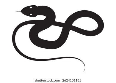 Snake Silhouette - Vector Icon . eps 10