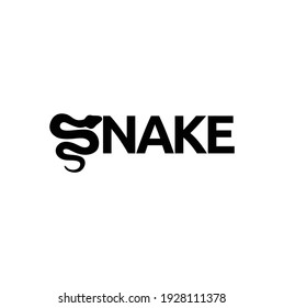 The Snake Silhouette Forms the Letter S as The Beginning of a Writing