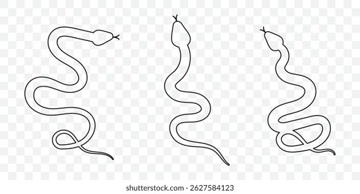 Snake silhouette icon. Black serpent vector. Curved snake design. EPS 10
