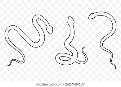 Snake silhouette icon. Black serpent vector. Curved snake design. EPS 10