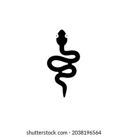 Snake Silhouette Icon On White Background