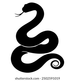 Snake silhouette icon. Vector illustration isolated on white background
