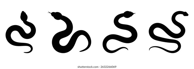 Snake silhouette icon vector illustration isolated on white background. EPS 10