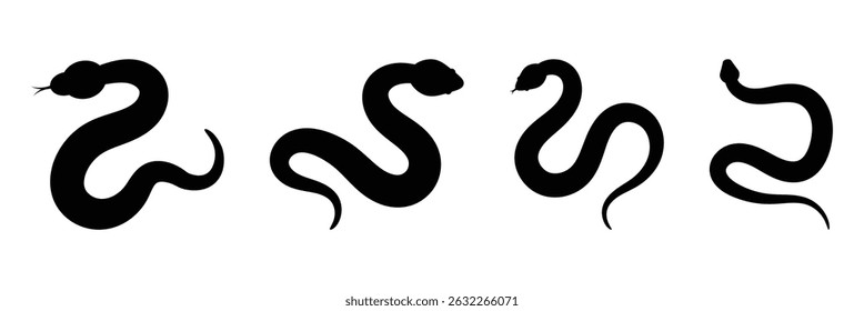 Snake silhouette icon vector illustration isolated on white background. EPS 10