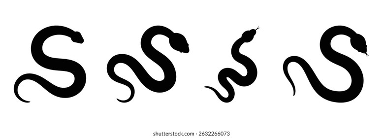 Snake silhouette icon vector illustration isolated on white background. EPS 10