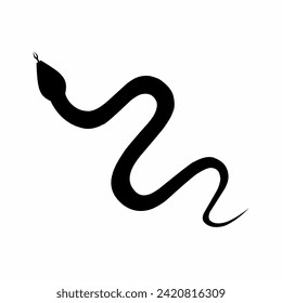 Snake silhouette icon vector. Serpent silhouette for icon, symbol or sign. Viper snake icon for reptile, serpent, zodiac or wildlife