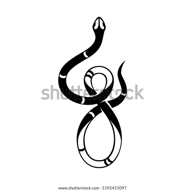 Snake Silhouette Illustration Black Serpent Isolated Stock Vector ...