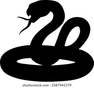 Snake silhouette illustration vector design.