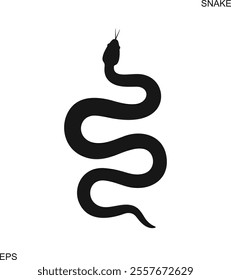 Snake silhouette. Isolated snake silhouette on white background