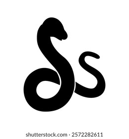 snake silhouette on white background for chinese new year
