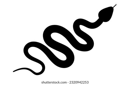 Snake silhouette. Serpent animal. Vector illustration isolated on white.
