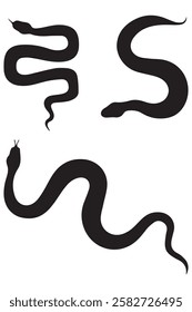 Snake Silhouette Set vector illustration