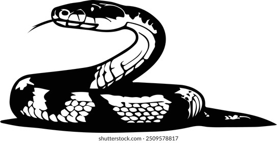 Silueta de serpiente - Obra de arte elegante de la víbora
