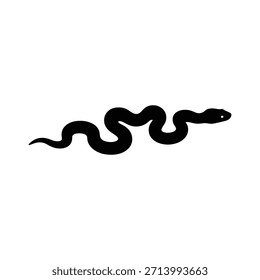 Silueta de serpiente deslizándose reptil Vector