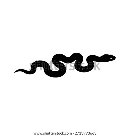 Snake silhouette slithering reptile vector