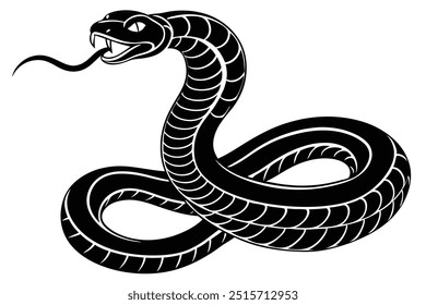 Snake silhouette vector art .This is an editable and printable vector eps file