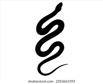 Snake silhouette vector art white background