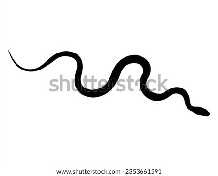 Snake silhouette vector art white background