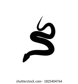 Snake Silhouette Vector Design Illustration.