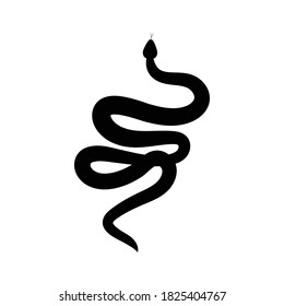 Snake Silhouette Vector Design Illustration.
