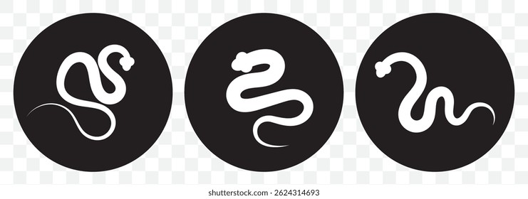 Snake Silhouette - Vector Icon. Snake Vector Template, Simple Snake Vector Illustration.