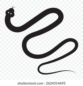 Snake Silhouette - Vector Icon. Snake Vector Template, Simple Snake Vector Illustration.