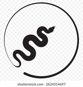 Snake Silhouette - Vector Icon. Snake Vector Template, Simple Snake Vector Illustration.