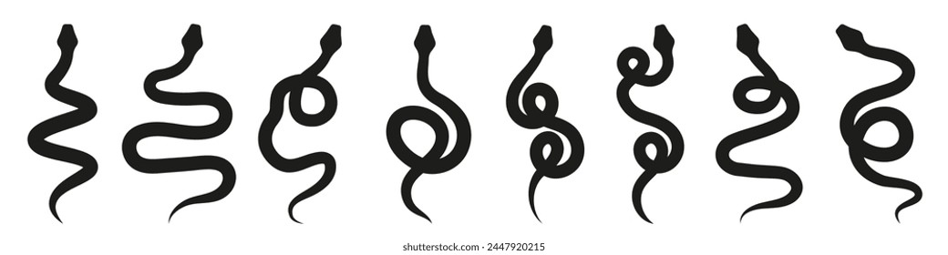 Snake silhouette. Snake vector illustration.  