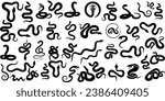 Snake Silhouette Vector Illustration, Features various snake shapes, sizes. Ideal for reptile, serpent themes. Python, rattlesnake, cobra, viper, anaconda, boa constrictor depicted