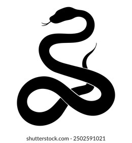 Snake silhouette. Vector illustration isolated on white background
