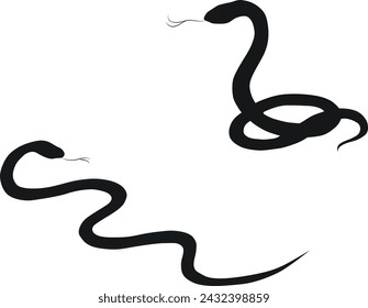 Snake silhouette vector illustration set