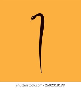 snake silhouette vector illustration with white background