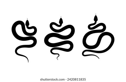 Snake silhouette vector isolated on white background.