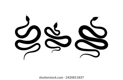 Snake silhouette vector isolated on white background.