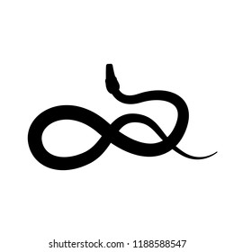 Snake silhouette vector on white