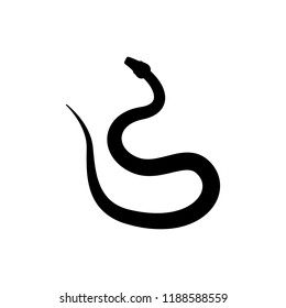 Snake silhouette vector on white