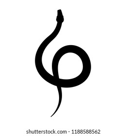 Snake silhouette vector on white