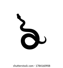 Snake silhouette vector on white background