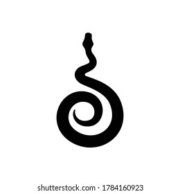 Snake silhouette vector on white background