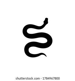 Snake silhouette vector on white background