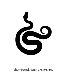 Snake silhouette vector on white background