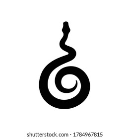 Snake silhouette vector on white background