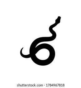 Snake silhouette vector on white background